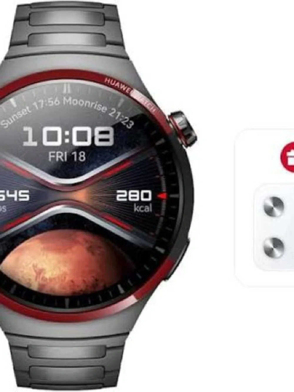 Black Smartwatch with Metal Body and Dual Straps